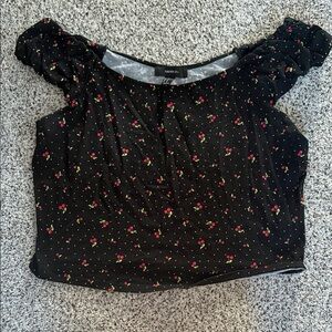 Forever 21 Black Cherry Print Crop Top